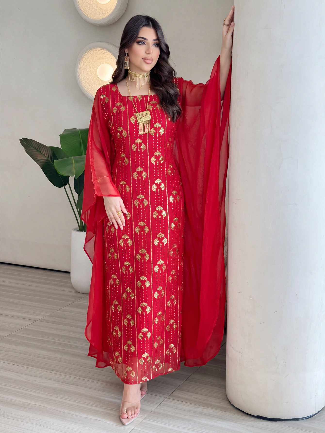 Turkey Women Fashion - 2026 Fashion Dubai Women Sequins Embroidery