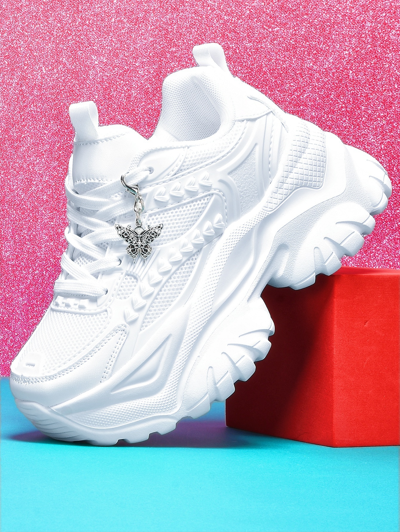 Women'S Fashion Tennis Shoes - Women's Lightweight 7cm Height-Increasing White Platform