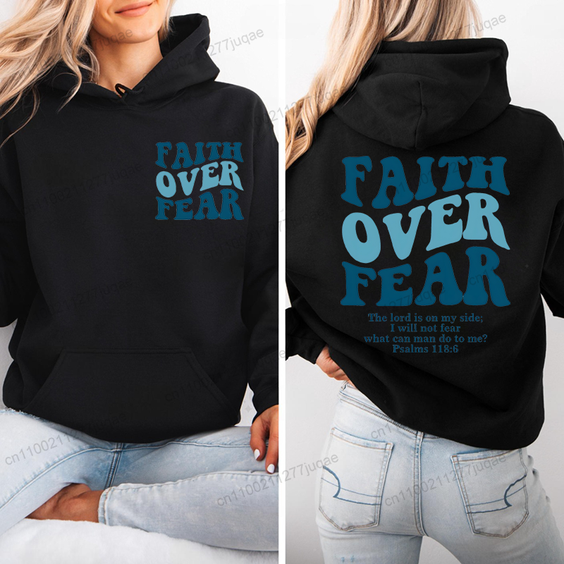 Faith Over Fear Print Sweatshi - Women Fashion Over 50 recension och pris