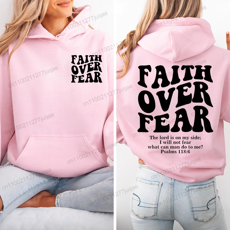 Faith Over Fear Print Sweatshi - Women Fashion Over 50 recension och pris