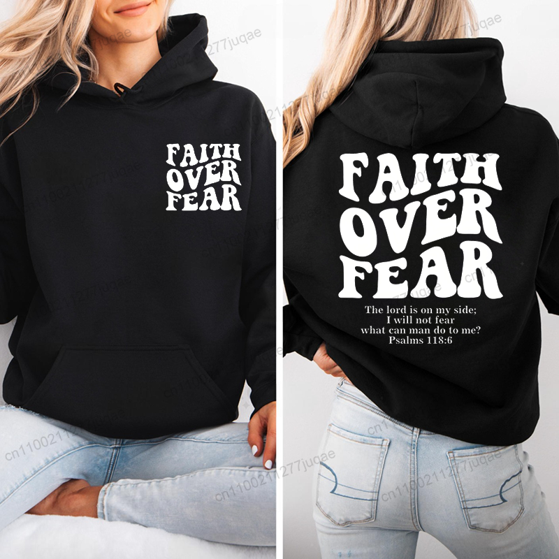 Faith Over Fear Print Sweatshi - Women Fashion Over 50 recension och pris
