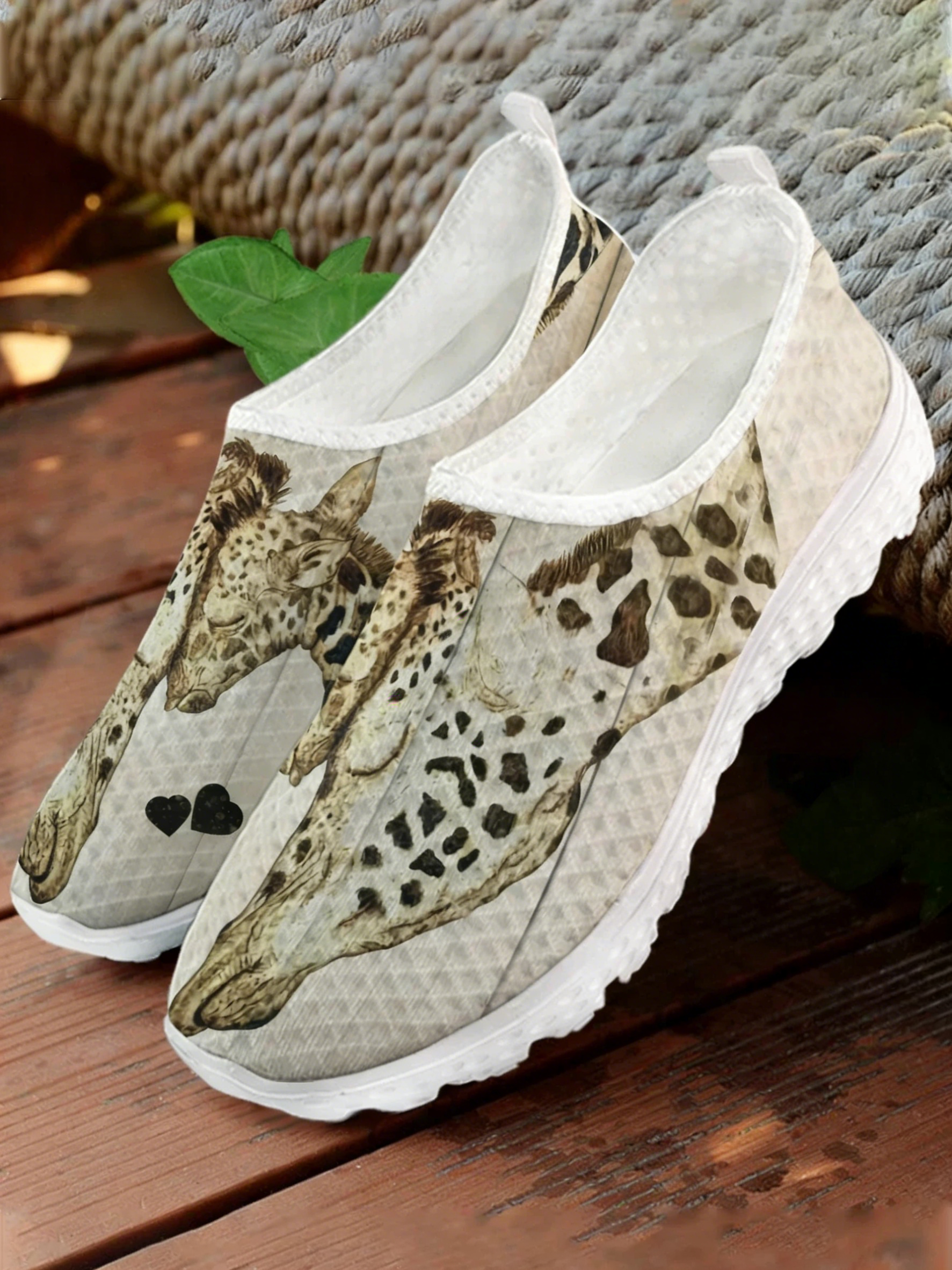 Cartoon Giraffe Print Mesh Hig - Women'S Fashion Tennis Shoes recension och pris