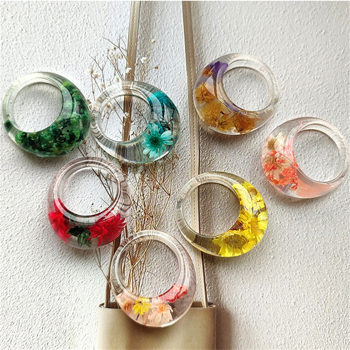 Transparent Resin Ring with Re - Women'S Real Y2K Fashion recension och pris