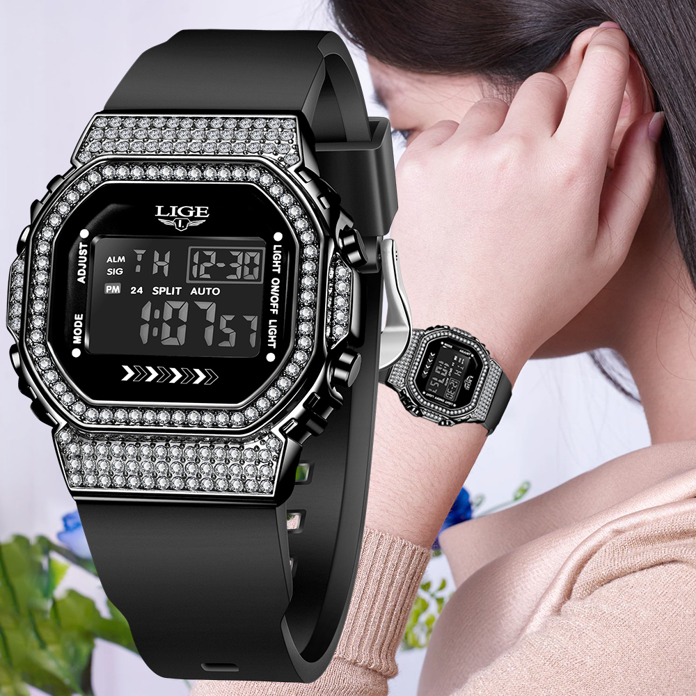 LIGE Diamond Dial Watch Women  - Women Fashion Zone recension och pris