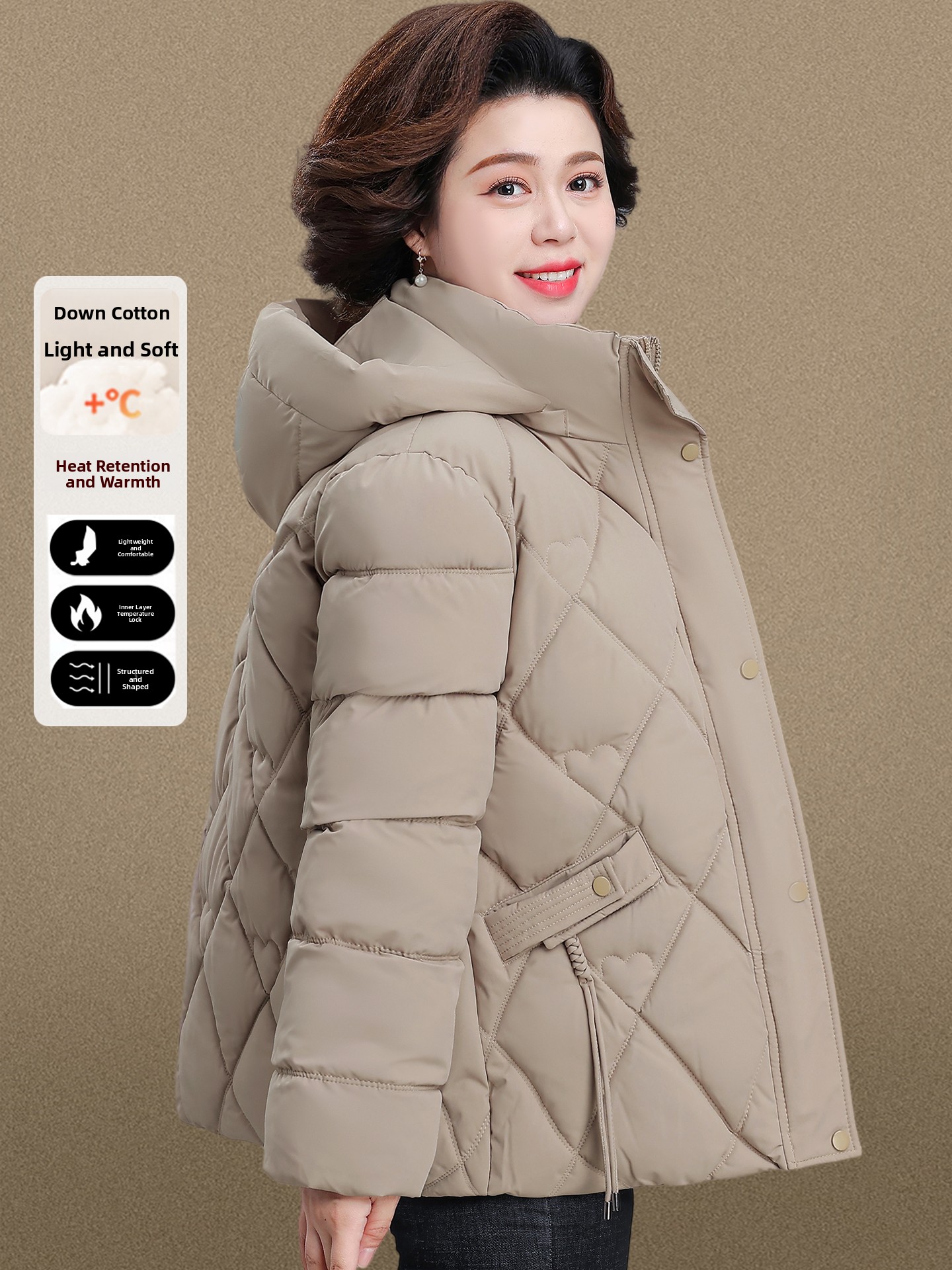 Thickened down Cotton Jacket f - Women Fashion Over 50 recension och pris