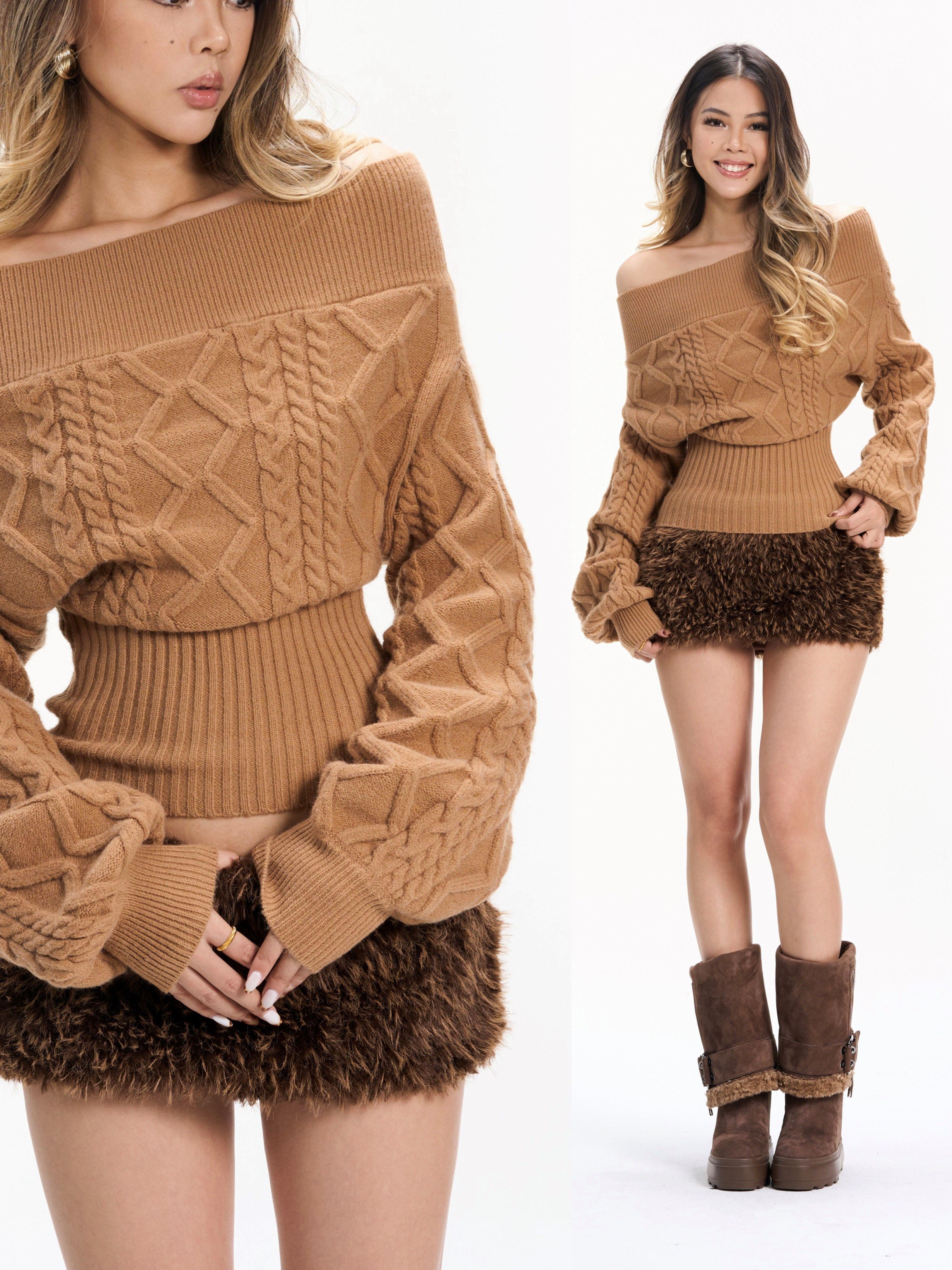 Thickly woven Z-pattern camel  - Women Fashion Zone recension och pris