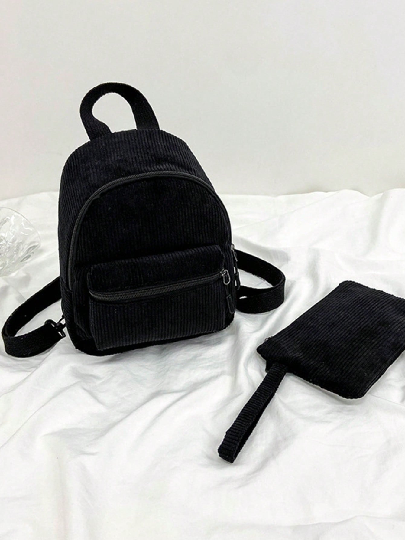 Solid Color Corduroy Fabric Fa - Women'S Fashion Backpack recension och pris