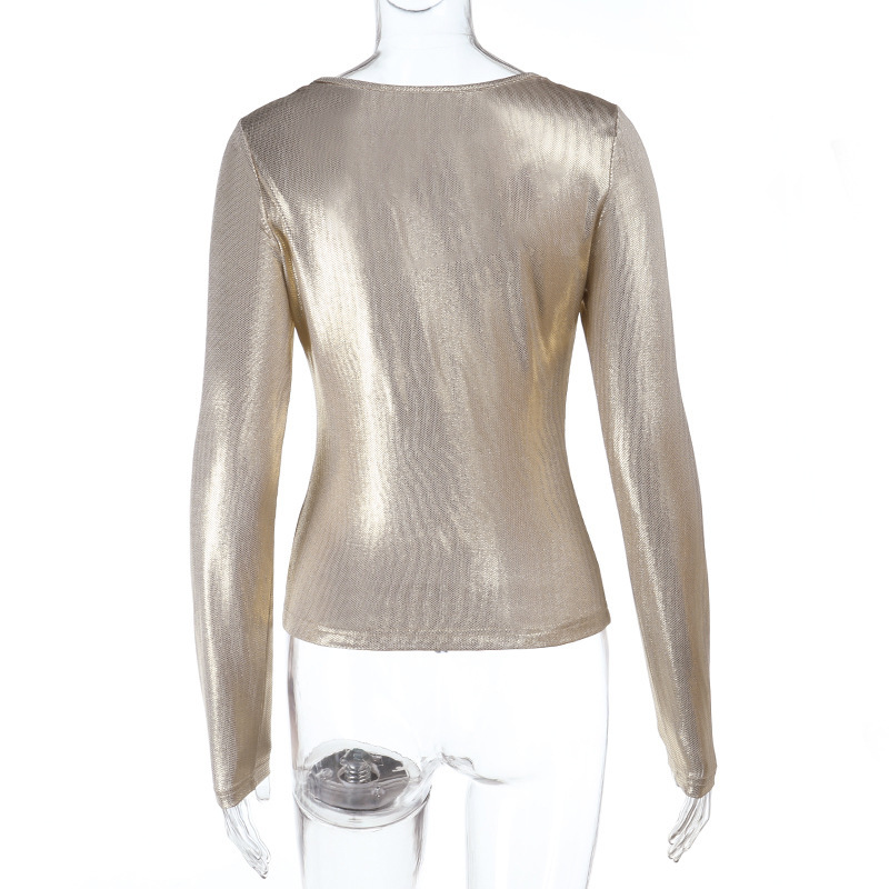 Women Metal Gilding Slim Fit T - Women'S Fashion Gilded Age recension och pris