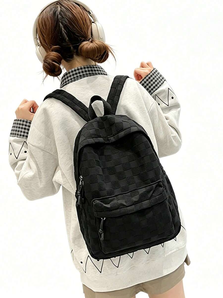 Womens Patchwork Plaid Faux Fu - Women'S Fashion Backpack recension och pris