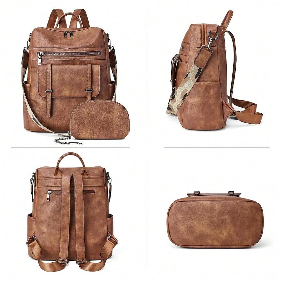 Women Fashion Vintage Brown PU - Women'S Fashion Backpack recension och pris
