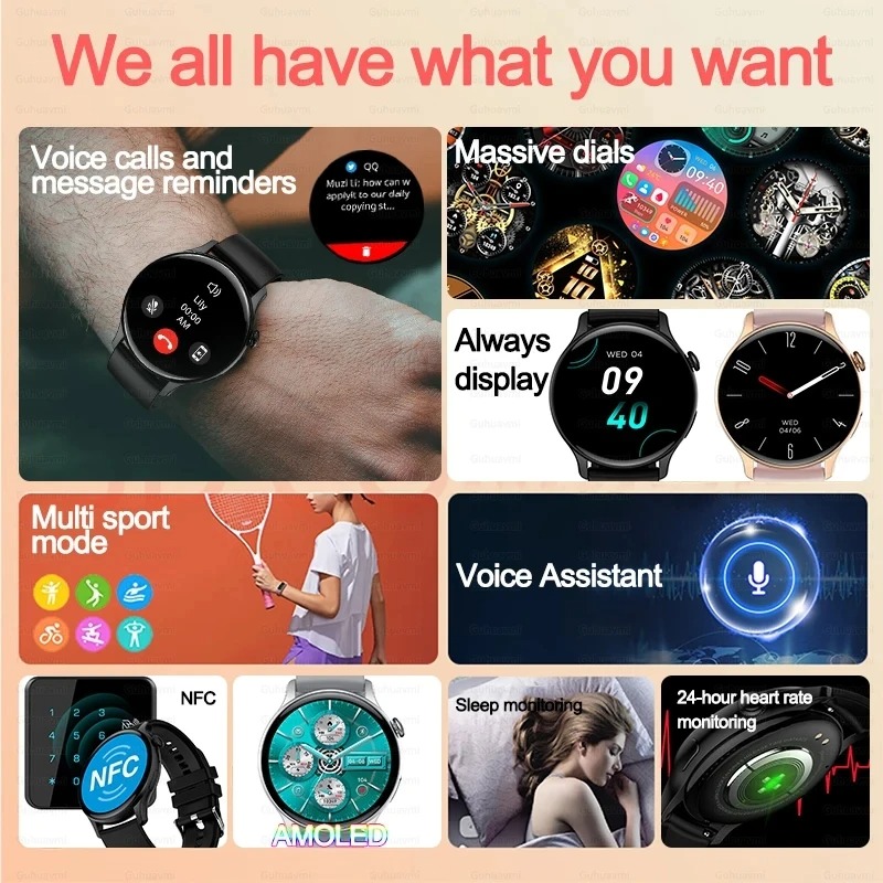 Women Smartwatch NFC AMOLED Sc - Women Fashion Zone recension och pris