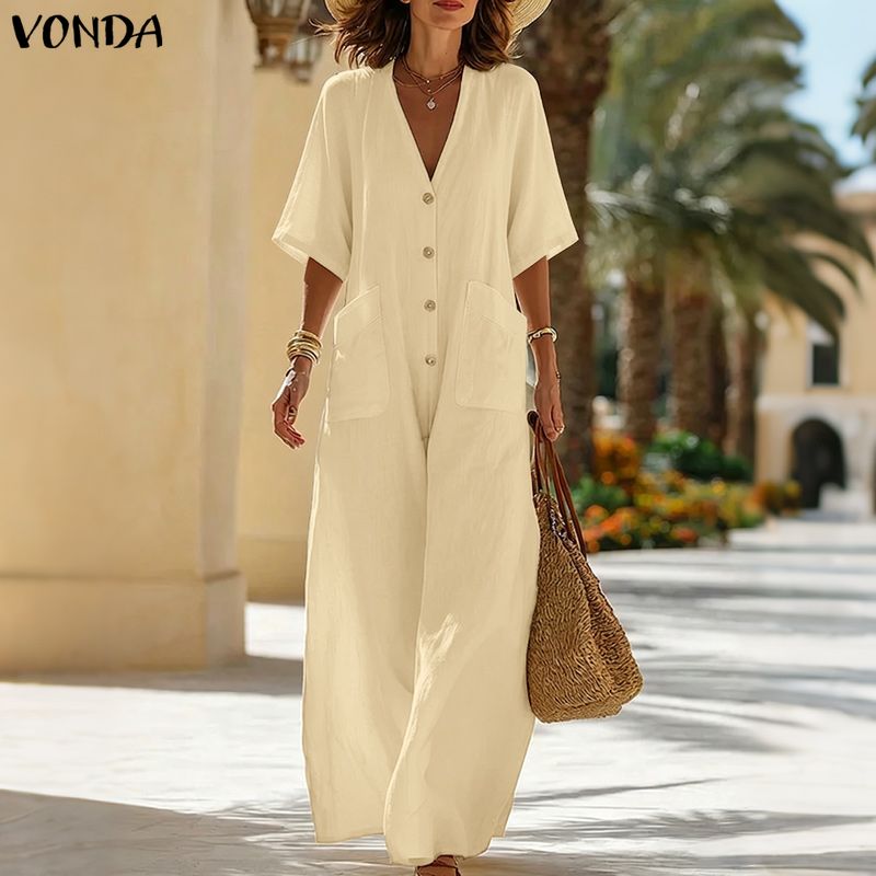 Plus Size VONDA 2026 Women Jum - Women'S Fashion Overalls recension och pris