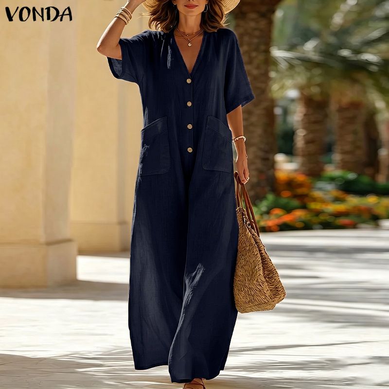 Plus Size VONDA 2026 Women Jum - Women'S Fashion Overalls recension och pris