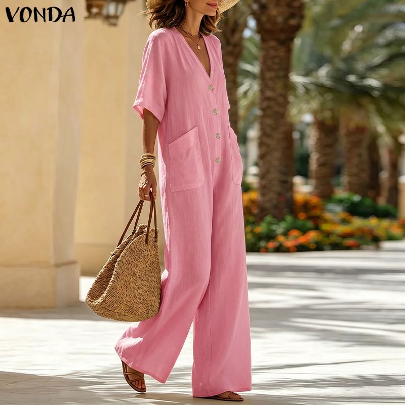Plus Size VONDA 2026 Women Jum - Women'S Fashion Overalls recension och pris