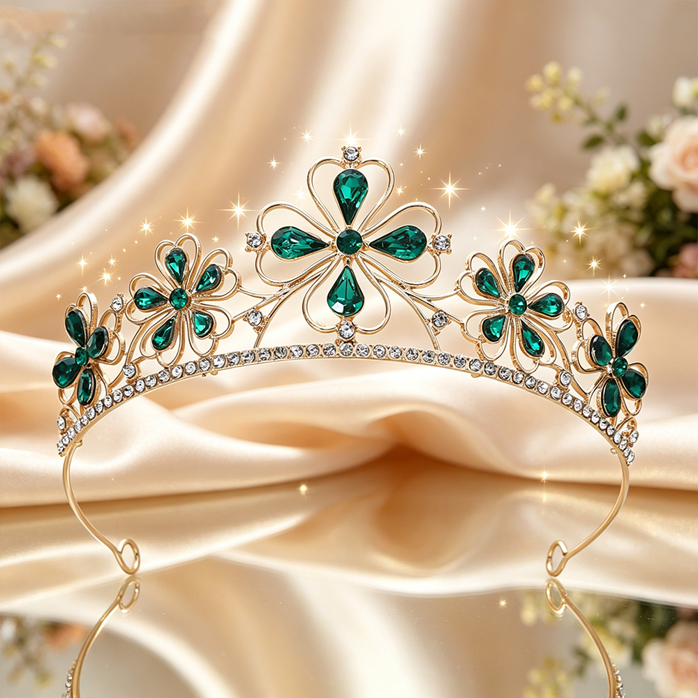 Baroque Four-Leaf Flower Cryst - Women Queen Fashion recension och pris