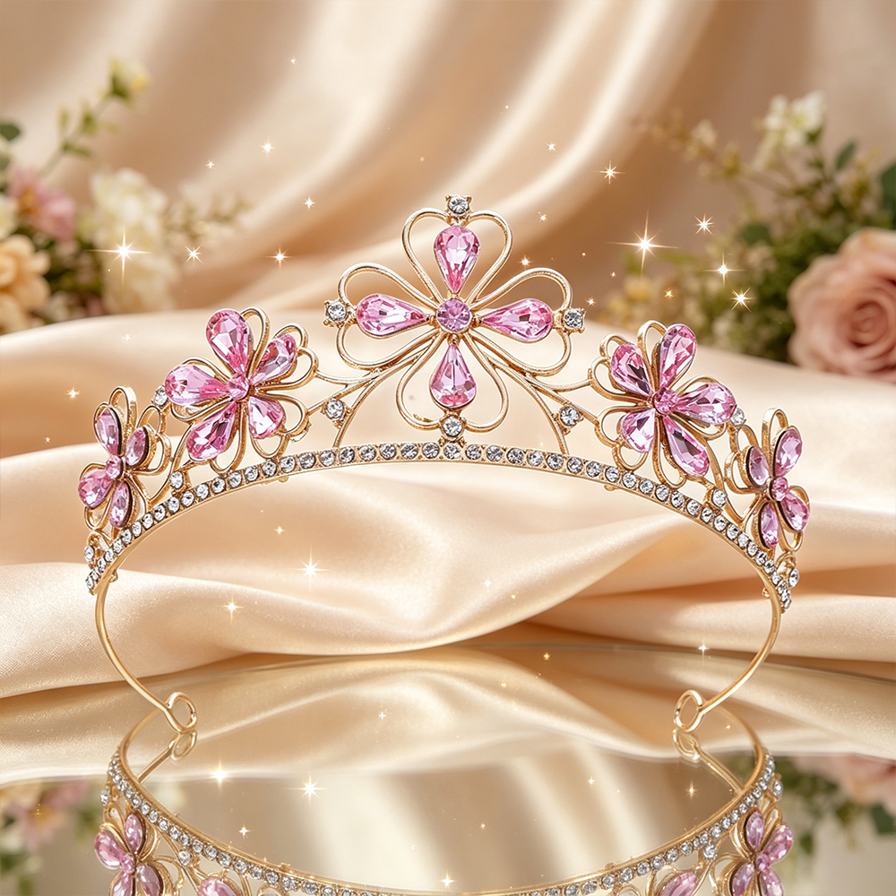 Baroque Four-Leaf Flower Cryst - Women Queen Fashion recension och pris