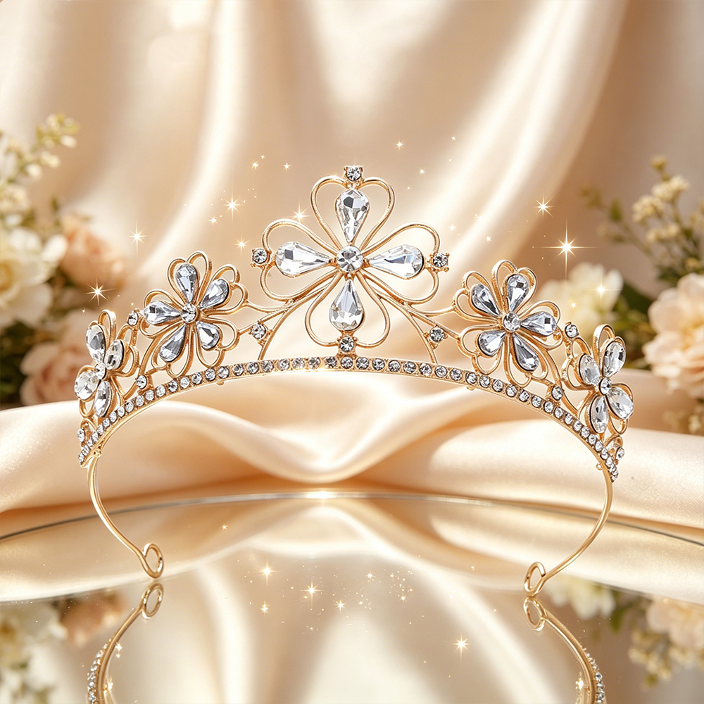 Baroque Four-Leaf Flower Cryst - Women Queen Fashion recension och pris